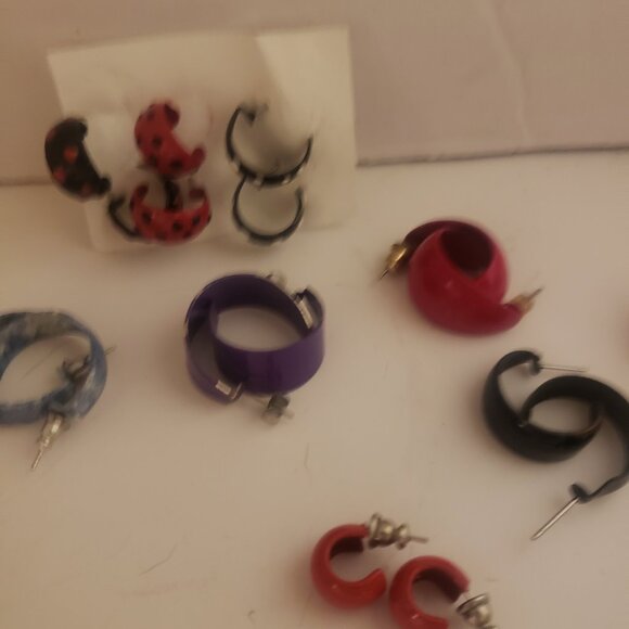 16 Pierced Wide Hoop Earrings Bag #2 - Picture 6 of 7